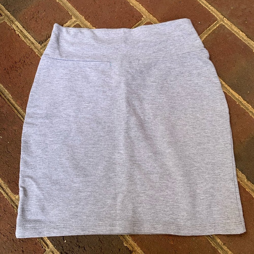 Buttons Grey Cotton Skirt